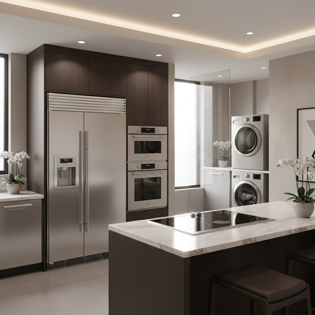 Premium household appliances in a luxury home environment